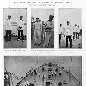 The Japanese Admiral Togo onboard Mikasa