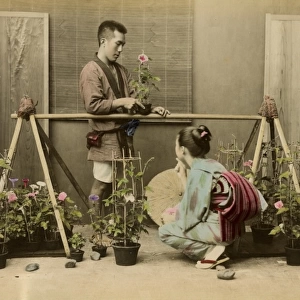 Japanese flower seller