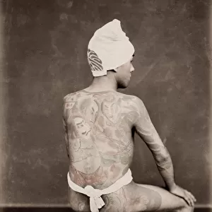 Japanese man with an elaborate tattoo, Japan