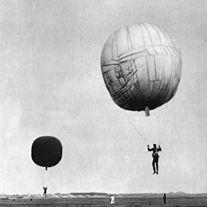 Japanese sailors practicing balloon jumping