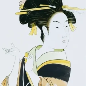 Japanese Woman in Traditional Kimono Print Japanese Woman in Traditional Kimono Print