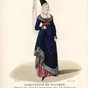 Jeanne de Flandre wearing the conical hat called la Syrienne