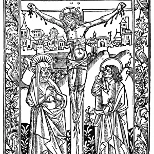 Jesus Crucified Woodcut