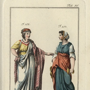 Jewish noblewoman and young Jewish girl with waterjug