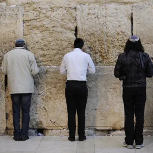 Jews praying at the Western Wall. Jerusalem. Israel