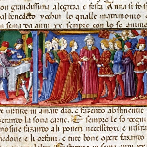 Joachim and Annes Wedding. Codex of Predis (1476). Italy