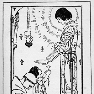 Joan of Arc a light of ancient France Illustration by Florence Harrison of Joan of Arc