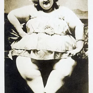 Jolly Nellie (642 pounds) - whilst at an exhibition in Tokyo, Japan. From the small coal mining community of Jobs near the Athens-Hocking county line, Nellie Blanch Lane (1898-1955)