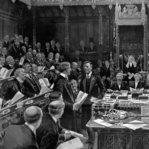 Joseph Chamberlain arriving in the House of Commons, 16th Ma