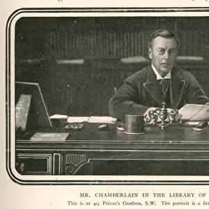 Joseph Chamberlain in his Library, Princes Gardens, London