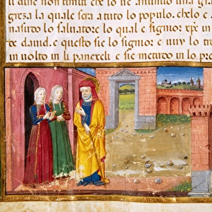 Joseph goes to Bethlehem for the census. Codex of Predis (14