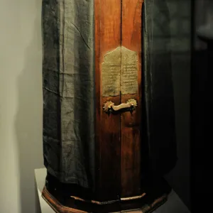 Judaism. Torah scroll case wrapped in black. Libya, 1889