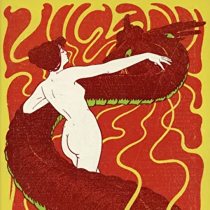 Jugend front cover, naked woman with dragon