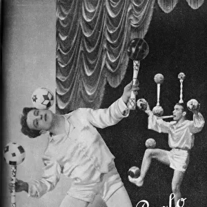 Juggler and acrobat Paolo Piletto seen at the Wintergarten Theatre, Berlin c