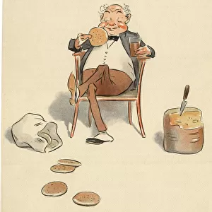 Jumbles by Lewis Baumer - Man with Beer and Biscuit
