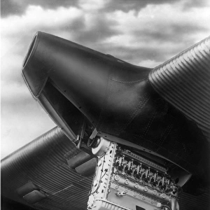 Junkers Jumo 204 engine being installed in a Junkers G38
