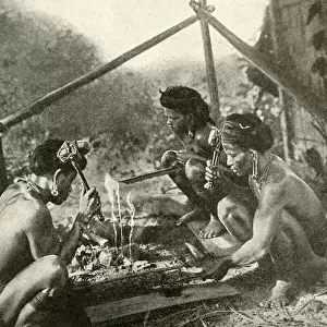 Kalabit tribe blacksmiths, Sarawak, Borneo, SE Asia