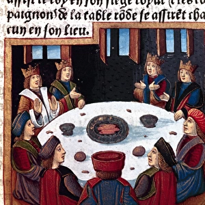 King Arthur and the Knights at the Round Table. Miniature