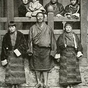 King of Bhutan and his family, Bhutan, South Asia