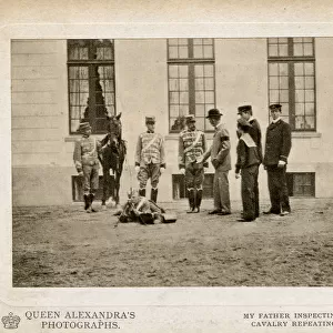 King Christian IX inspecting a new cavalry repeating rifle