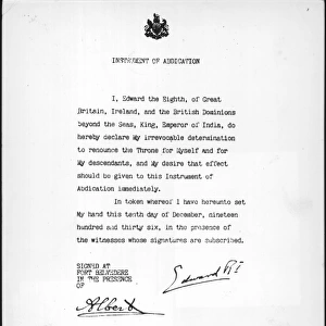 King Edward VIIIs letter of abdication