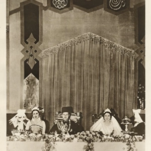 King Faruk and Queen Farida of Egypt after their wedding