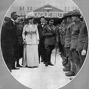 King George V visits the Eagle Hut, WW1