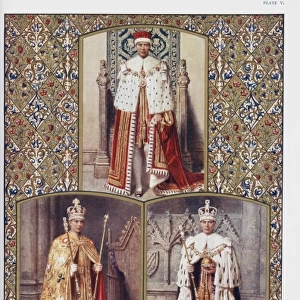 King George VI in his ceremonial robes by Matania