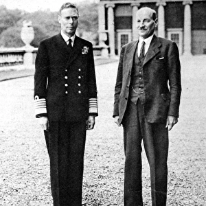 King George VI and Clement Attlee, at Buckingham Palace, 194