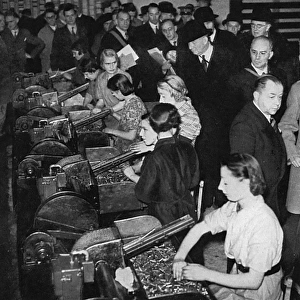 King George VI visits a Royal Ordnance factory, WWII