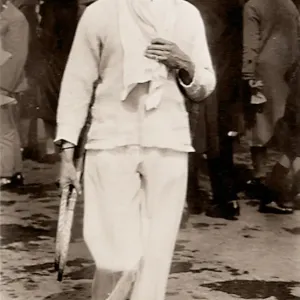 King George in Wimbledon Whites holding tennis racquets Date: 1905
