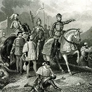 King Henry V naming the Battle of Agincourt, France