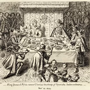 King James I feasting with Spanish ambassadors