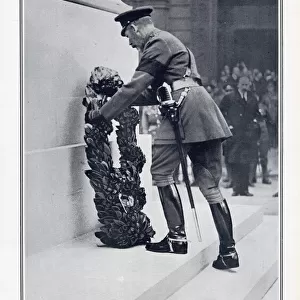 King placing his tribute at the Cenotaph, London 1920