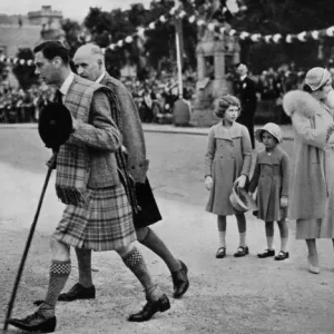 King and Queen, Princesses Margaret and Elizabeth, Ballater