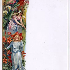 In the Kingdom of Flowers - Liebig Blank Menu Card