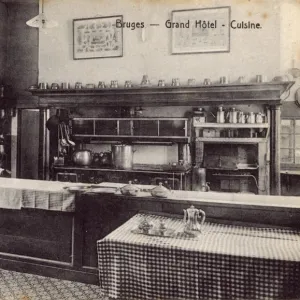 Kitchen, Grand Hotel, 41 Rue St Jacques, Bruges, Belgium