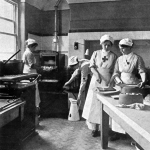 Kitchen at Weir Red Cross Hospital, Balham, London, WW1