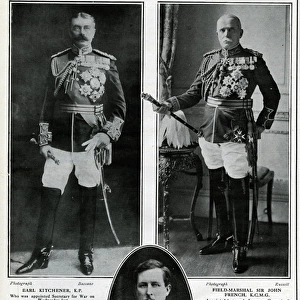 Kitchener, French, and King Albert of Belgium, WW1