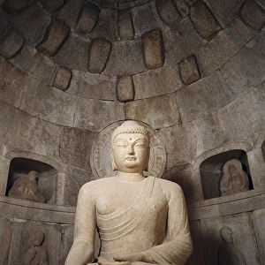 KOREA. Seokguram Grotto. Bulguksa Temple. Seated