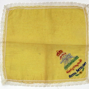 Lace handkerchief with badge of the Royal Artillery