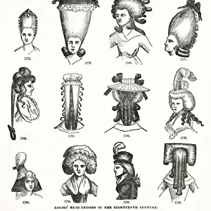 Ladies head-dresses, 18th century