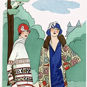 Two ladies in outfits by Madeleine et Madeleine