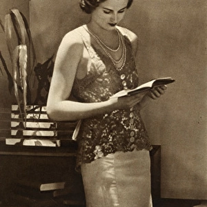 Lady Bridget Poulett wearing Norman Hartnell