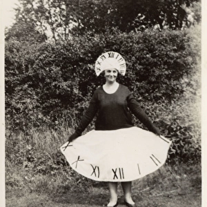 Lady in Fancy Dress Costume - Dressed as a clock / Sundial