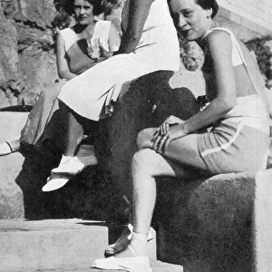Lady Milford Haven and Gloria Vanderbilt at Antibes