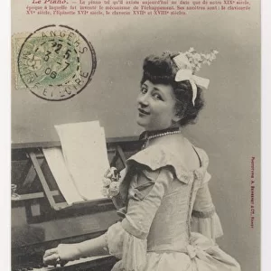 Lady Pianist Postcard