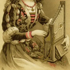 Lady with a portative organ