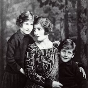 Lady Rosemary Leveson-Gower with her children