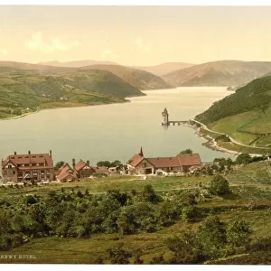 Lake and hotel, Vyrnwy, Wales